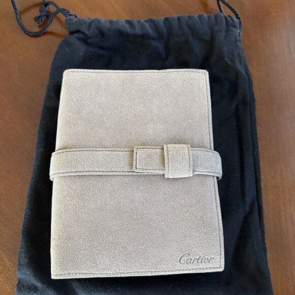 Cartier Jewelry Travel Pouch Carry Case Beige Suede .VIP Gift Item - Picture 8 of 11